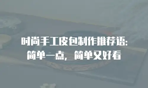 时尚手工皮包制作推荐语：简单一点，简单又好看