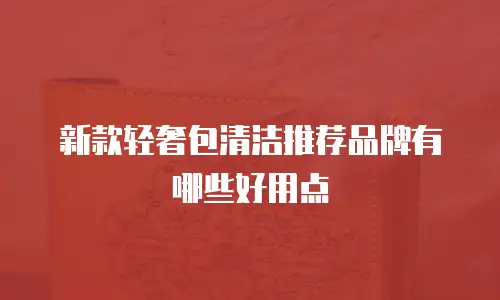 新款轻奢包清洁推荐品牌有哪些好用点
