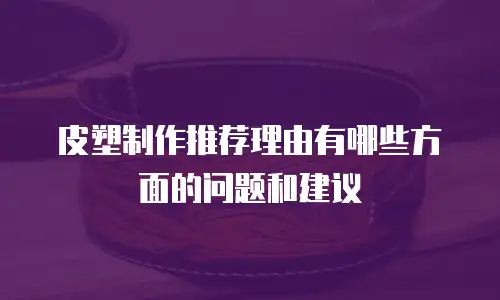皮塑制作推荐理由有哪些方面的问题和建议