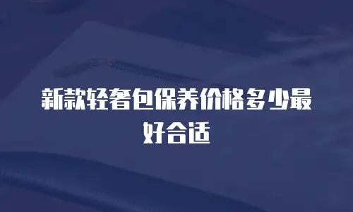 新款轻奢包保养价格多少最好合适