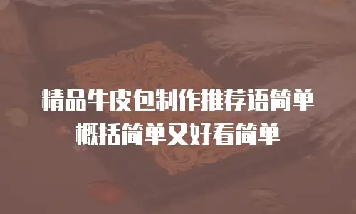 精品牛皮包制作推荐语简单概括简单又好看简单