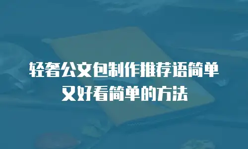 轻奢公文包制作推荐语简单又好看简单的方法