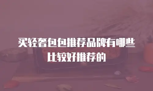 买轻奢包包推荐品牌有哪些比较好推荐的