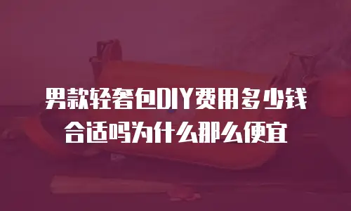 男款轻奢包DIY费用多少钱合适吗为什么那么便宜