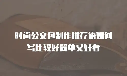 时尚公文包制作推荐语如何写比较好简单又好看