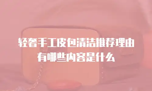 轻奢手工皮包清洁推荐理由有哪些内容是什么