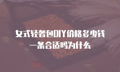 女式轻奢包DIY价格多少钱一条合适吗为什么