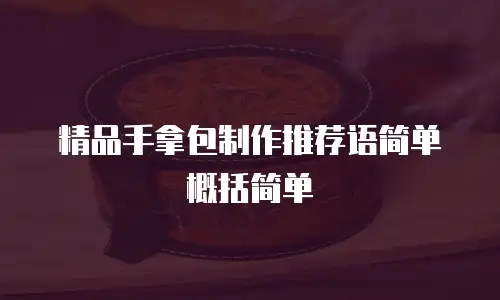 精品手拿包制作推荐语简单概括简单