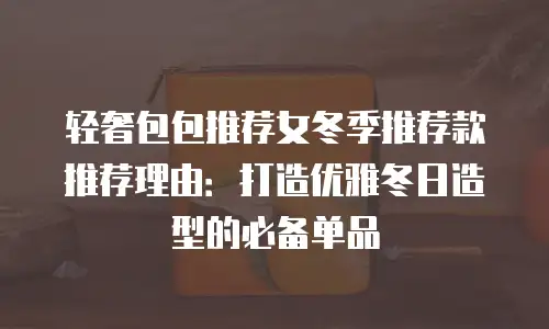 轻奢包包推荐女冬季推荐款推荐理由：打造优雅冬日造型的必备单品