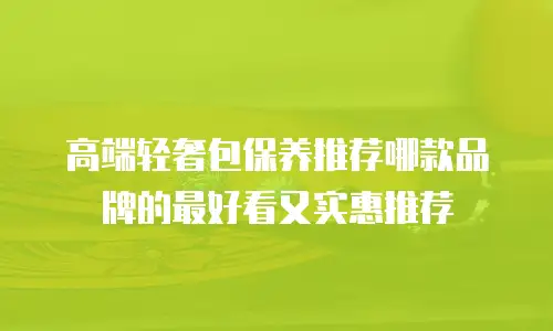 高端轻奢包保养推荐哪款品牌的最好看又实惠推荐