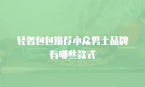 轻奢包包推荐小众男士品牌有哪些款式