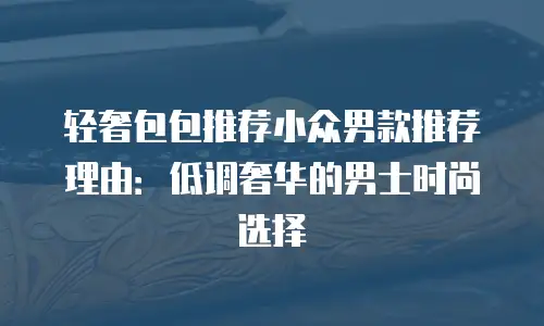 轻奢包包推荐小众男款推荐理由：低调奢华的男士时尚选择