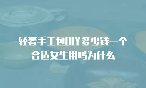 轻奢手工包DIY多少钱一个合适女生用吗为什么