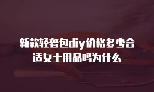 新款轻奢包diy价格多少合适女士用品吗为什么