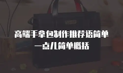 高端手拿包制作推荐语简单一点儿简单概括