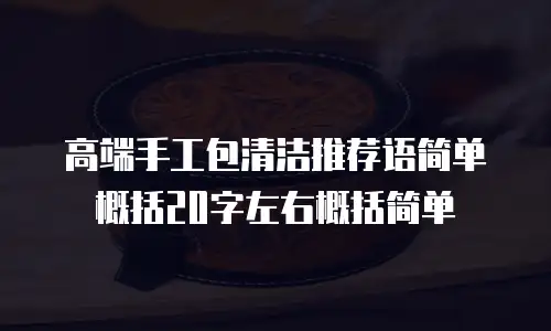 高端手工包清洁推荐语简单概括20字左右概括简单