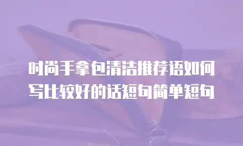 时尚手拿包清洁推荐语如何写比较好的话短句简单短句