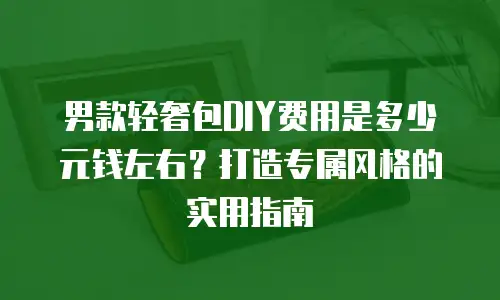 男款轻奢包DIY费用是多少元钱左右？打造专属风格的实用指南