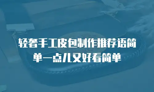 轻奢手工皮包制作推荐语简单一点儿又好看简单