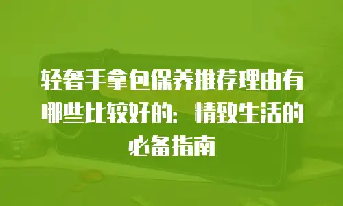 轻奢手拿包保养推荐理由有哪些比较好的：精致生活的必备指南