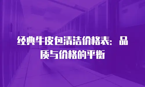 经典牛皮包清洁价格表：品质与价格的平衡