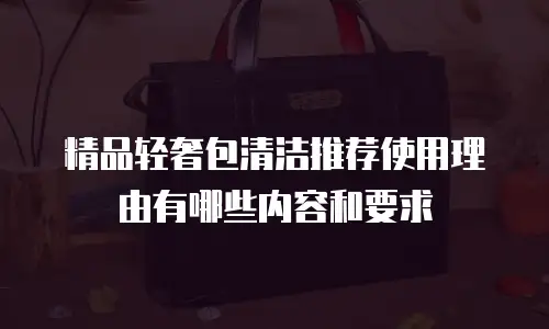 精品轻奢包清洁推荐使用理由有哪些内容和要求