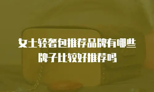 女士轻奢包推荐品牌有哪些牌子比较好推荐吗