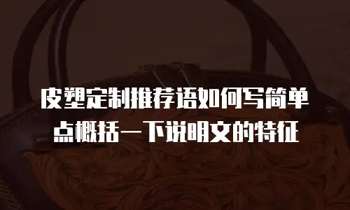 皮塑定制推荐语如何写简单点概括一下说明文的特征