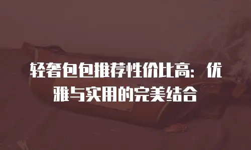 轻奢包包推荐性价比高：优雅与实用的完美结合