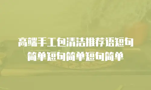 高端手工包清洁推荐语短句简单短句简单短句简单