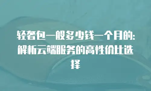轻奢包一般多少钱一个月的：解析云端服务的高性价比选择