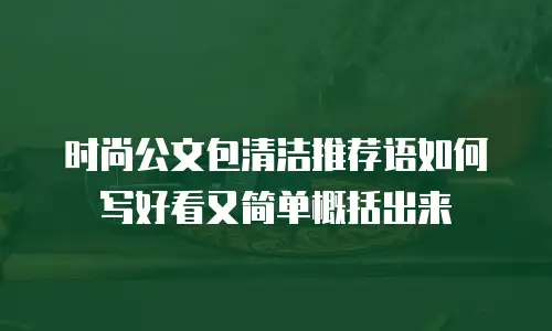 时尚公文包清洁推荐语如何写好看又简单概括出来