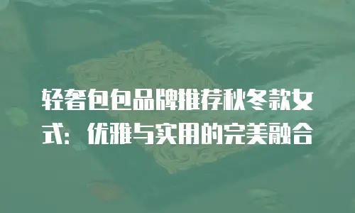 轻奢包包品牌推荐秋冬款女式：优雅与实用的完美融合