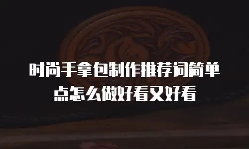 时尚手拿包制作推荐词简单点怎么做好看又好看