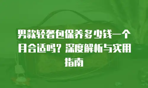 男款轻奢包保养多少钱一个月合适吗？深度解析与实用指南