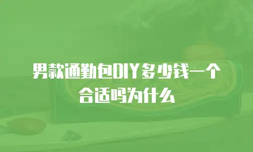 男款通勤包DIY多少钱一个合适吗为什么