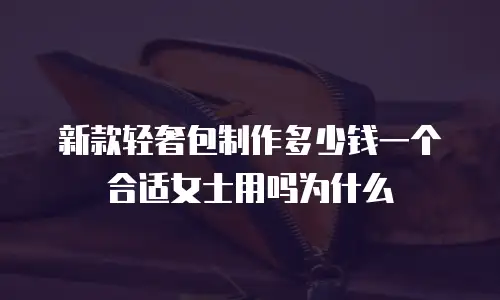 新款轻奢包制作多少钱一个合适女士用吗为什么