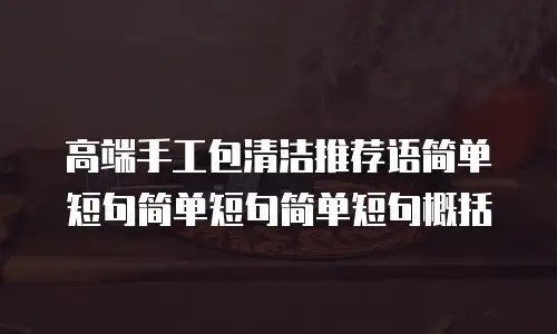 高端手工包清洁推荐语简单短句简单短句简单短句概括