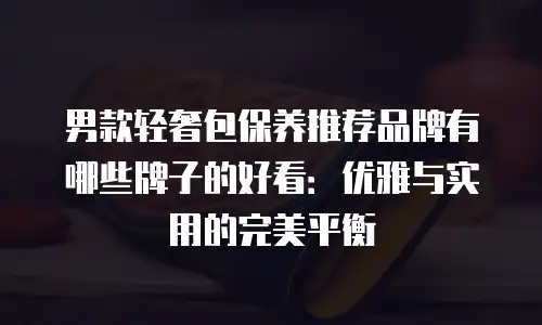 男款轻奢包保养推荐品牌有哪些牌子的好看：优雅与实用的完美平衡