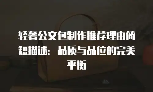 轻奢公文包制作推荐理由简短描述：品质与品位的完美平衡