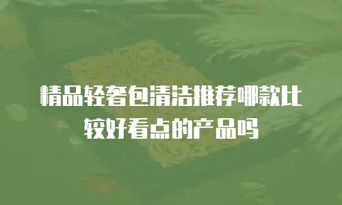 精品轻奢包清洁推荐哪款比较好看点的产品吗