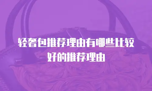 轻奢包推荐理由有哪些比较好的推荐理由