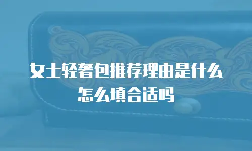 女士轻奢包推荐理由是什么怎么填合适吗