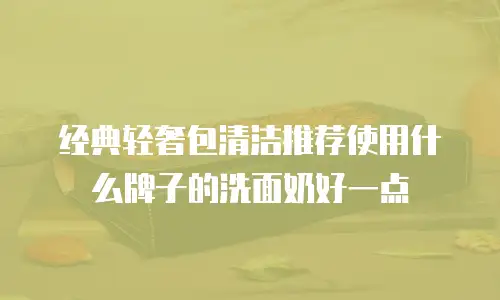 经典轻奢包清洁推荐使用什么牌子的洗面奶好一点
