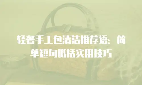 轻奢手工包清洁推荐语：简单短句概括实用技巧