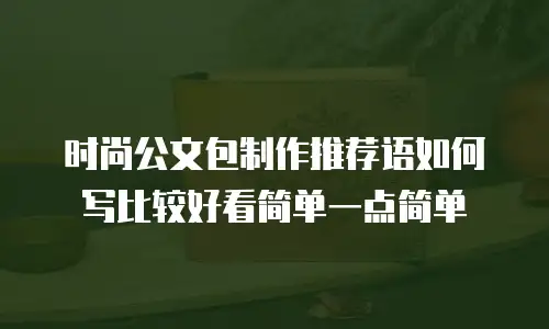 时尚公文包制作推荐语如何写比较好看简单一点简单