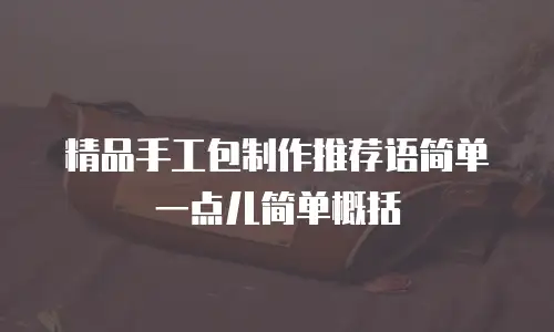 精品手工包制作推荐语简单一点儿简单概括