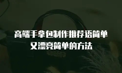高端手拿包制作推荐语简单又漂亮简单的方法