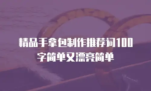 精品手拿包制作推荐词100字简单又漂亮简单