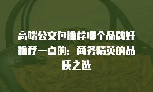 高端公文包推荐哪个品牌好推荐一点的：商务精英的品质之选